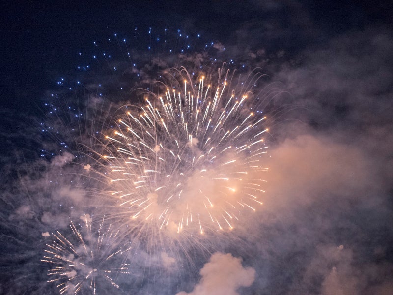 Fireworks in the air